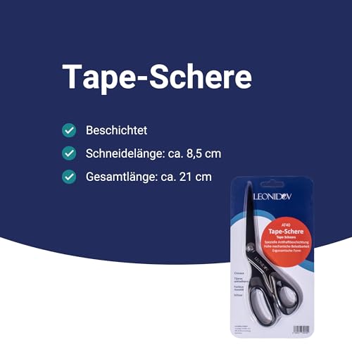 Leonidov Tape Schere & Verbandschere - beschichtet 21 cm - Pflasterschere & Verbandsschere - Tapeschere für Pflaster