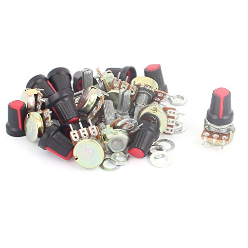 Aexit - Aexit 12Pcs Test & Mesurage B5K 5K ohm 3 Terminal linéaire unique potentiomètre rotatif Test électrique avec Caps