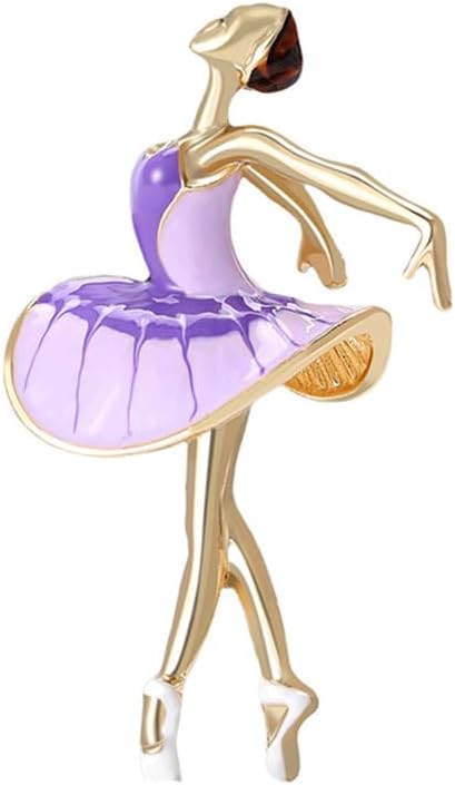 Ballet Dancer Brooch Pin for Women Gold Plated Ladies Delicate Colorful Enamel Lapel Pins Clip Sweater Shawl Scarves Dress Suit Badge Clothing Backpack Jacket Dancer Lover Accessories Jewelry