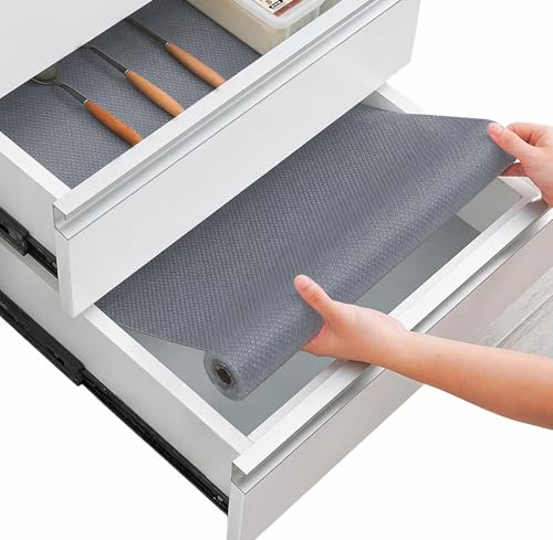 Linda's Essentials Tapis Fond de Tiroir - Rouleau Antiderapant pour Tiroir de Cuisine - Protection...