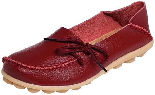 Image of Women's Leather Slipper Loafers Flat Shoes Slip-Ons