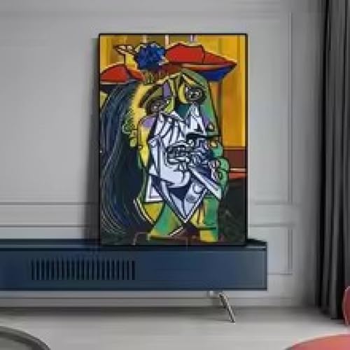 Toile abstraite de portrait de femme célèbre 80x120cm encadrée pour salon