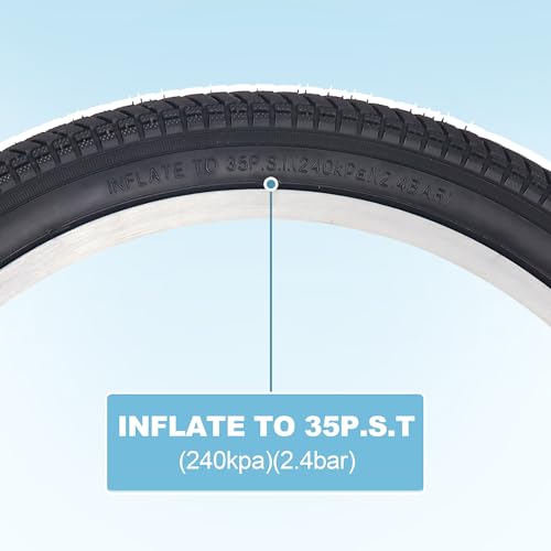 BALINGE 16 Bike tire 2 Pack 16 x 2.125 16 in 16” Bike tire Folding Replacement Tires Fits Most Kids Bikes,BMX Tires 16 inch,Black - 2 Tires