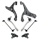TRQ Front Steering & Suspension Kit Ball Joint Control Arm Sway Bar Stabilizer Link Tie Rod Compatible with 2006-2011 Kia Rio Rio5