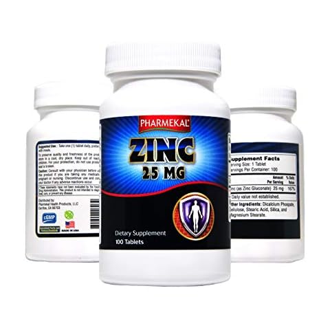 Pharmekal Zinc 25mg, 100 Mini Tablets - Immune Support, Essential Mineral, Made in USA Cover