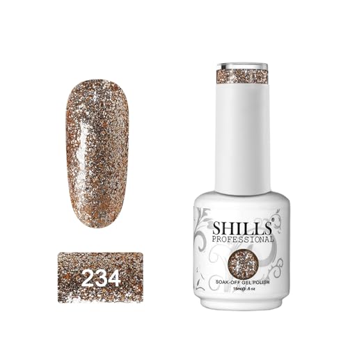 Image of SHILLS PROFESSIONAL UV /LED Soak Off Gel Polish (Gel Nail Polish) Nail Art Nail Polish Color Shade 234, Glossy Finish, 15ml