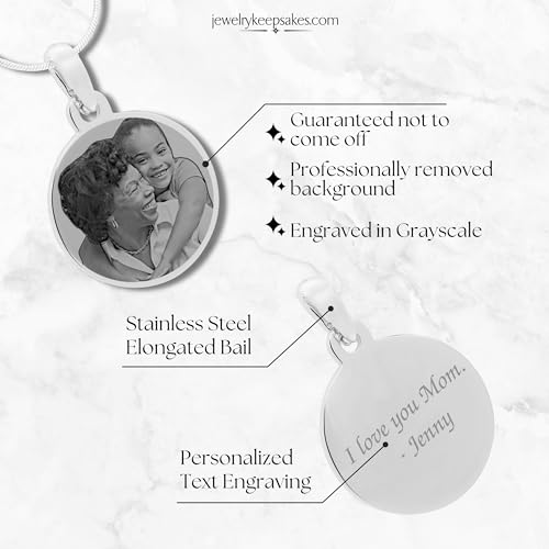 Personalized Photo Engraved Round Pendant with 20" chain3