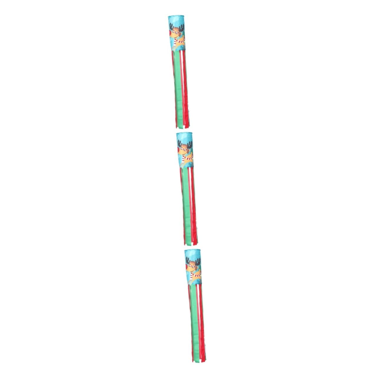 Drapeau de manche à air de Noël extérieur suspendu en polyester durable, lot de 3