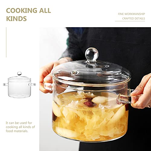 Cuwrlirht Clear Glass Pots For Cooking On Stove, Glass Stew Pot Glass Soup Pot With Lid Kitchen Stockpot Glass Cooking Pot Thickened Stock Pot Large Serving Bowl Simmer Pot For Stove thumb #6