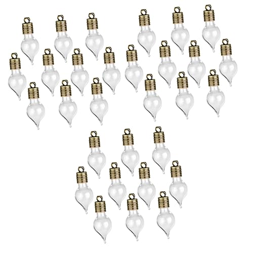 RORPOIR 30pcs Mini Glass Jars Lids Waterdrop Shape Bottles for Potpourri Decor