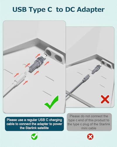 Adaptador de alimentación USB C a DC para Starlink Mini, pack 2 miniatura 4