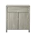 Walker Edison Cass Modern Farmhouse Double Barn Door Accent Cabinet, 30 Inch, Stone Grey, Without Fireplace