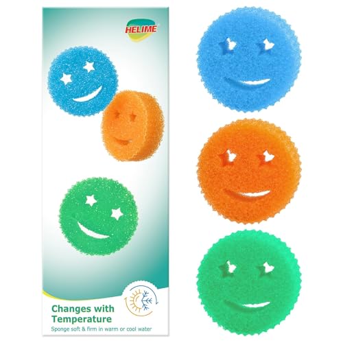 Image of Scrub Sponge Dish Scrubbers, Temperature Controlled Non-Scratch Sponges Pad