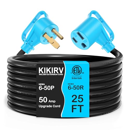 50Amp 25FT Welder Extension Cord 10 AWG, 250V NEMA 6-50P to 6-50R Heavy Duty Power Extension Cord...