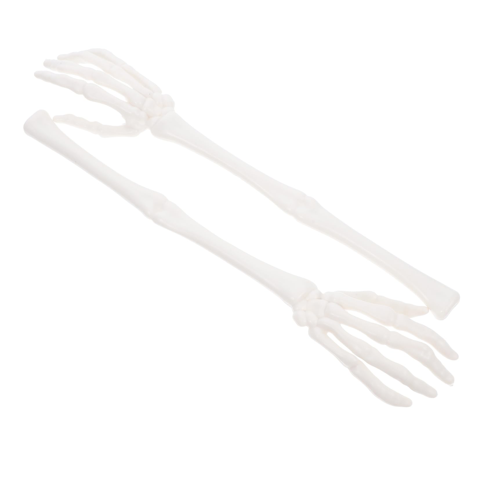 PRETYZOOM 2 Paar Handklauen-Salatgabel Halloween Skeletthand dekoration lustige Nudelgabel Löffel in Form eines Totenkopfarms realistische Skeletthände Gruseliger Skelettarm Plastik Weiß