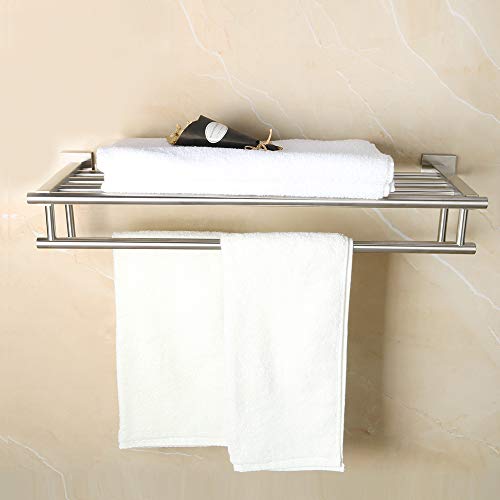 Alise Bathroom Lavatory Towel Rack Towel Shelf With Two Towel Bars Wall Mount Towel Holder,24-Inch Sus 304 Stainless Steel Brushed Nickel Gz8000-Ls #TOP3