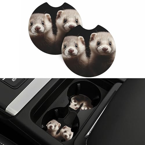 Portavasos para carro universal 2 piezas goma negra miniatura 5