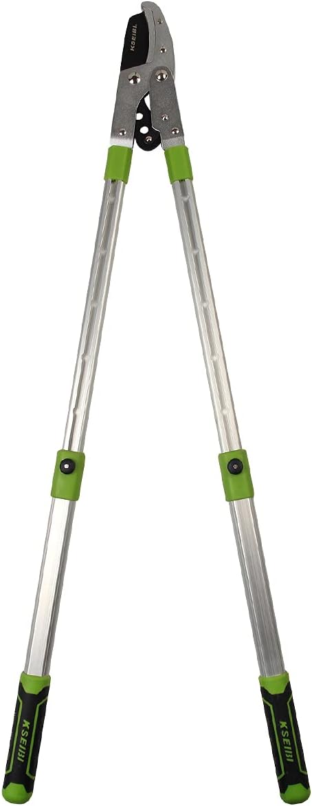 KSEIBI 252606 Anvil Lopper with Telescoping Aluminium Light-weight Handle, Tree Trimmer, Branch Cutter, Loppers, Pruning Shears, Garden Pruners Up to 2 Inch Cutting Capacity, 28 ~ 40 Inch