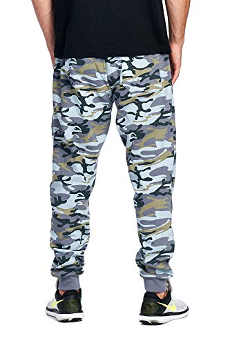 Image of ProGo Men's Casual Jogger Sweatpants Basic Fleece Marled Jogger Pant Elastic Waist