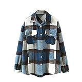 ♥ 【Anlässe】: Das übergroße karierte Damenhemd passt zu Leggings, Jeans, Shorts und Röcken. Vervollständigen Sie einfach einen trendigen Look. Großartig geschichtet oder alleine getragen. Bietet einen klassischen und unendlich vielseitigen Look für eine Reihe von Wochenendfesten. Anzug aus allen Gründen.