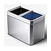 Kosz na śmieci kwadratowy kosz na śmieci 20 l sortowania śmieci Kosz na śmieci ze stali nierdzewnej na śmieci do domowego biura otwarty kosz na śmieci kosz na śmieci kosz na śmieci śmieci (Kolor: chrom)