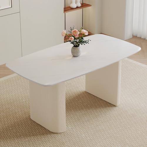 White Oval Dining Table, 67'' Di...