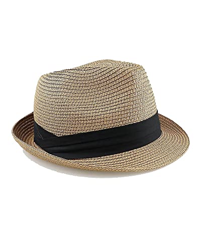Kids Floppy Straw Sun-Hat Foldable Summer Short Brim Sun-Beach-Hat for Babyboys Girls Kahki
