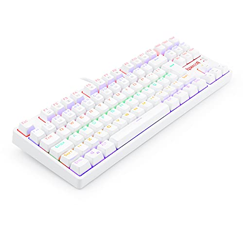 Teclado Mecânico Gamer Redragon Daksa Lunar White Iluminação Rainbow Switch K576W-R, Branco