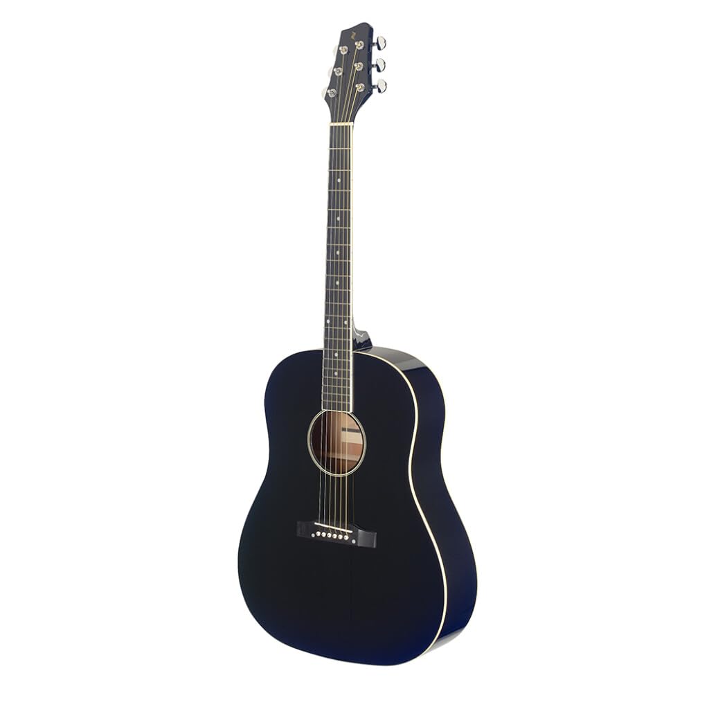 Stagg Slope Shoulder Dreadnought Gitarre für Linkshänder, Schwarz