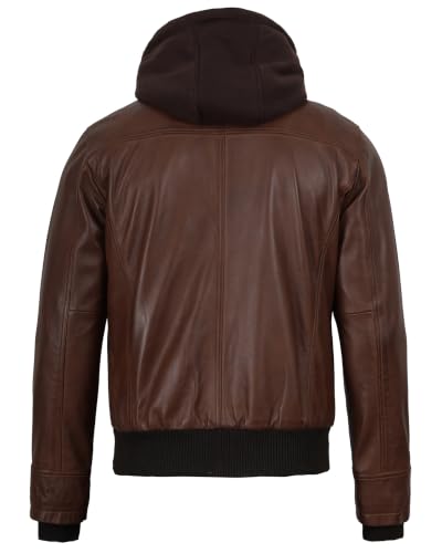 Image of Decrum Leather Jackets for Men with Hood