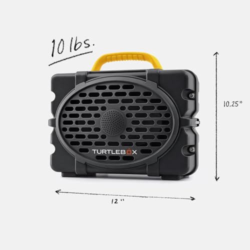 Image of Turtlebox Original Gen 3: Portable Outdoor Bluetooth Speaker - Ultra-Loud (120dB), Waterproof (IP67), Rugged, Impact-Resistant, 3-Day Battery | Party Mode: Unlimited Pairing Stereo, Gray /Yellow