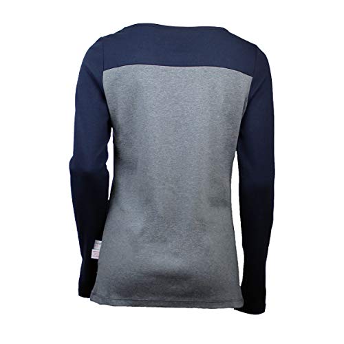 Oil and Gas Safety Supply Women\'s Flame Resistant Long Sleeve Shirt (Large, Navy/Gray)
