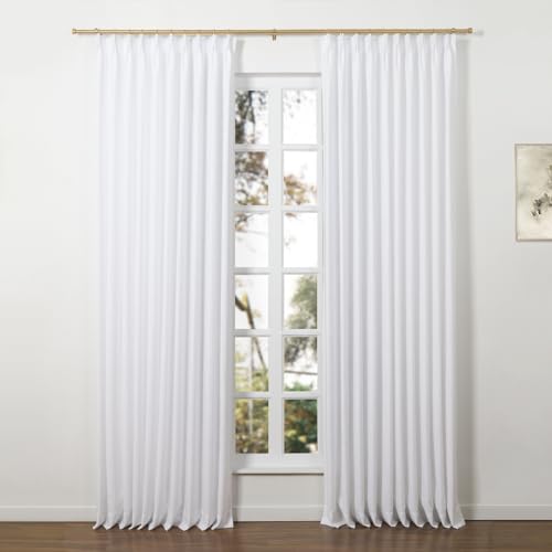 Image of TWOPAGES Adjustable Curtain Rods for Windows 32 to 76 Inch, Wall Mounted Heavy Duty 1 Inch Gold Curtain Rod with Rings, Carbon Steel Curtain Rod Set