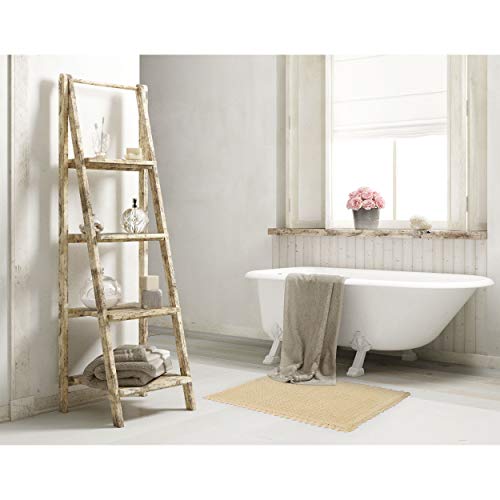 Laura Ashley Reversible Crochet Beaded Bath Rug, Linen, 17x24 Laura Ashley Reversible Crochet Beaded Bath Rug, Linen, 17"x24"