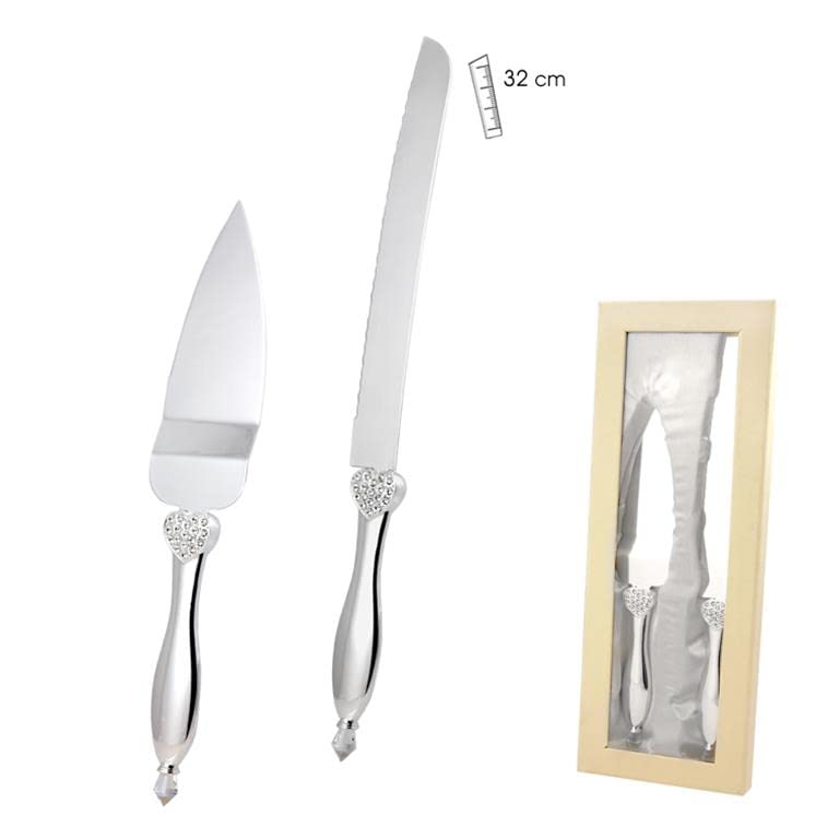 DRW Set couteau et pelle à gâteau, couteau 32 cm