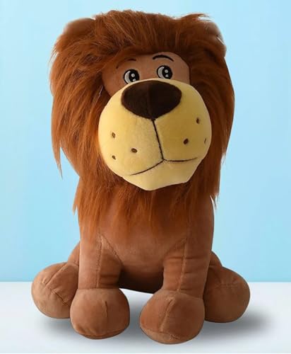 Image of Tickles Sitting Jungle Lion Alex Soft Stuffed Plush Animal Toy for Kids Room (Size: 30 cm Color: Brown)