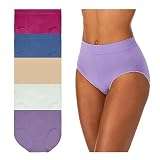 Carole Hochman Women's Underwear Silky Soft Seamless Full Coverage Modern Brief Panties 5 Pack Multipack Regular & Plus Sizes - Small