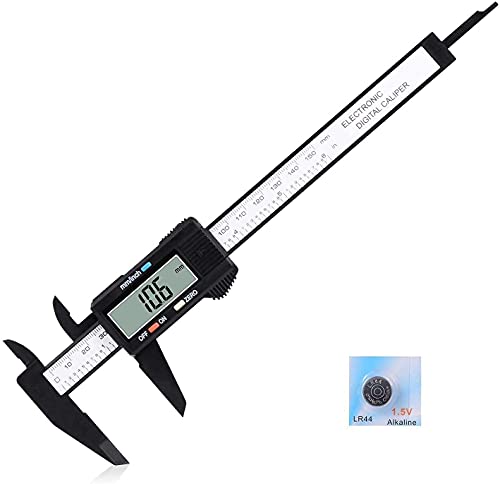 Image of Digital Vernier Caliper 6 Inch 150mm, Plastic Electronic Micrometer Gauge with Large LCD Screen, Inch /Metric Conversion, Accurate Measuring Tool for DIY, Home & Craft Work