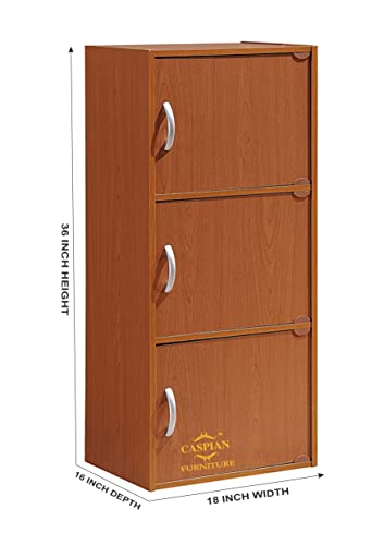 Image of CASPIAN 2 Door Shoe Rack Cum Cabinet (Mahogany) | Engineered Wood Pre Assembled Furniture | Storage Organizer for Indoor /Outdoor Use | 3 Shelves, Door Lock & Drawer | Wooden Shoe Racks for Home