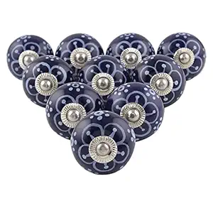 Indian-Shelf Pack of 25 Purple Dresser Knob- Ceramic Door Handles- Round Drawer Pull- Floral Door Pull- Drawer Knob- Modern Knobs- Cabinet Hardware Knobs- Vintage Knobs for Dresser Drawers