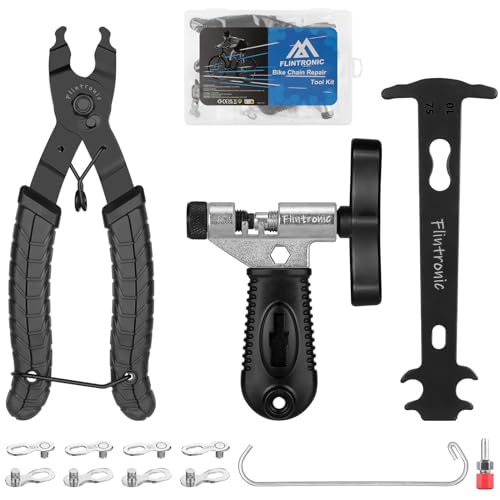 flintronic Kettennieter Fahrrad, Kettenzange, Fahrradketten Nieten, 4 Paar Fahrrad Link Zange, Fahrradketten Reparatur Set, für 6-12 Fach Fahrradkette Werkzeug