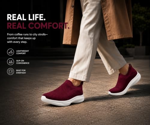 Image of Kraasa Trial Running Shoes with Lightweight Memory Insole | Breathable, Anti-Skid Knit Sneaker, Walking & Gym Shoes