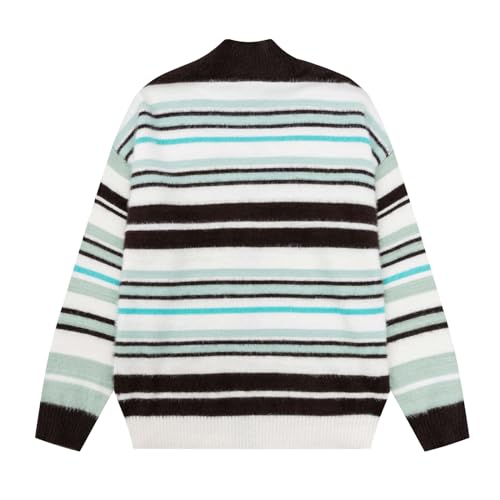 Cardigan tricoté pour hommes à rayures dégradées décontracté - 2