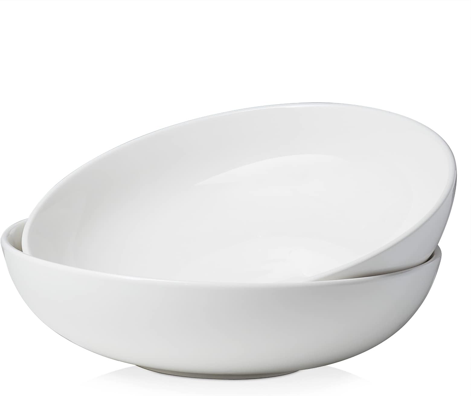 11.5" Large Serving Bowls, 3.2 Qt White Serving Platter, Big Ceramic Centerpiece Bowls, Microwave & Dishwasher Safe, Set of 2