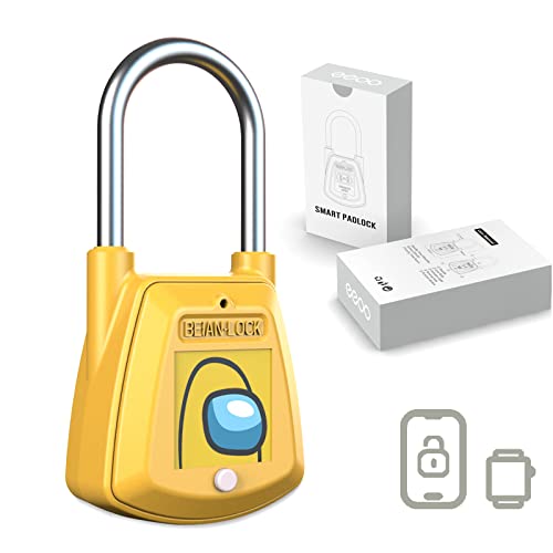 Lock for Locker, Smart NFC RFID Padlock, EEOO Keyless Padlock, Unlock via RFID Cards, Suitable for Locker, School, Gym, Bike, Backpack and Suitcase - Yellow