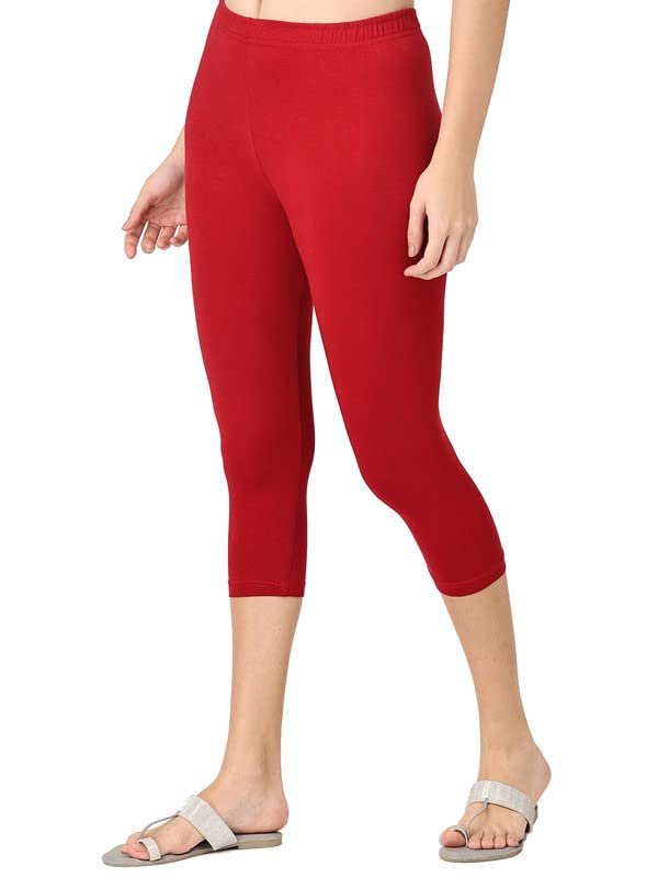 Image of Robinbosky Premium Stretchable Cotton Capri Legging for Women | Suitable for Formal wear & Casual wear | High-End Elastic Makes. The Leggings Squat Proof and Durable for Travel, Yoga, & Workout.