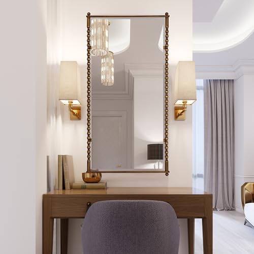 Creative Co-Op Cast Metal Framed Tall Wall Mirror, Antique Brass Finish by Creative Co-Op - Used condition - Image 7