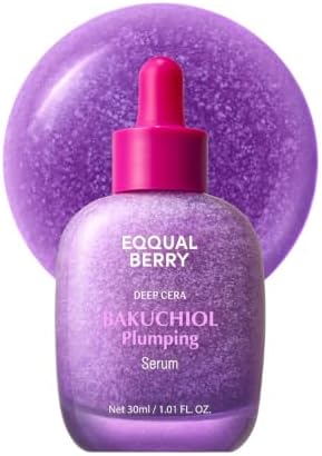 EQQUALBERRY Bakuchiol Plumping Serum | 0.5% Bakuchiol Retinol Alternative | Pore Minimizer for Sensitive Skin | Niacinamide & Peptide Wrinkle Care | Korean Skincare (1.01oz / 30ml)