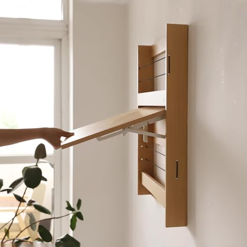 Bureau mural flottant blanc table d'écriture pliante en bois pour ordinateur - 5