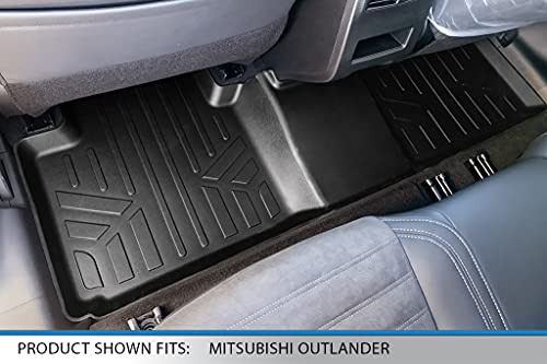 SMARTLINER Custom Fit Floor Mats 2 Rows and Cargo Liner Behind 2nd Row Set Black Compatible with 2022-2023 Mitsubishi Outlander (Does not Fit PHEV or Sport Models)